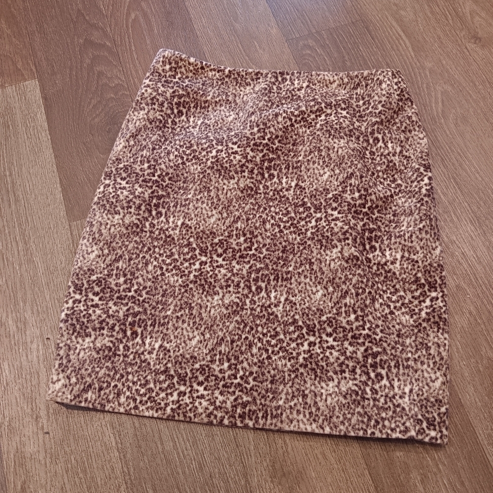 Talbots Brown Leopard Print Mini Skirt